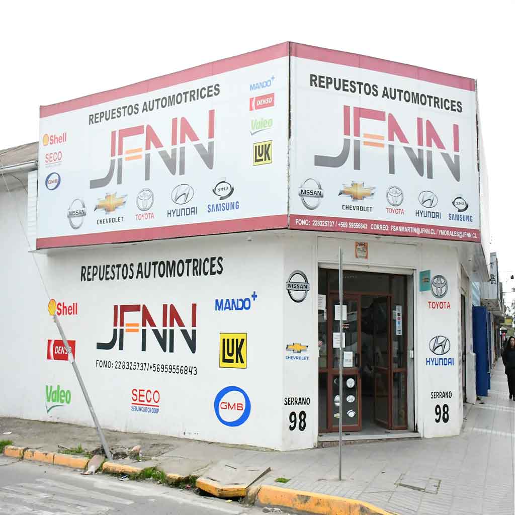 Fachada del local de Repuestos Automotrices JFNN en Serrano 98, Melipilla.
